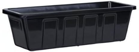 Root & Vessel Poly-Pro Plastic Flower Box Planter, Black, 18-Inch