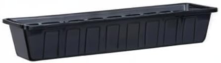 Root & Vessel Poly-Pro Plastic Flower Box Planter, Black, 30-Inch