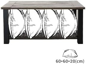 Grand patio Outdoor Coffee Table with Wicker Shelf Storage, 40-inch Rectangle Modern Patio Coffee Table with Faux Wood Tabletop, Fits with Outdoor Conversation Set