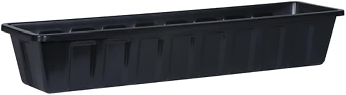 Root & Vessel Poly-Pro Plastic Flower Box Planter, Black, 30-Inch