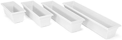 Root & Vessel 16192, White, Countryside Flower Box Planter, 18-Inch
