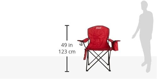 Coleman Portable Camping Chair with 4-Can Cooler, Cushioned Seat & Back with Side Pockets & Cup Holder, Carry Bag Included, Great for Camping, Tailgating, Firepits, Patio, & More