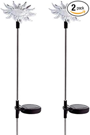 Solar Powered Garden Stake LED Light, Set of 2 (Sunflower)