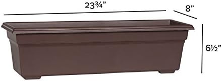Root & Vessel 16243, Brown, Countryside Flower Box Planter, 24-Inch
