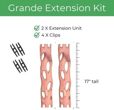 Treleaf Zella Grande Extension Kit - Wooden Extendable Plant Trellis for Indoor Climbing Houseplants - Modular Plant Support