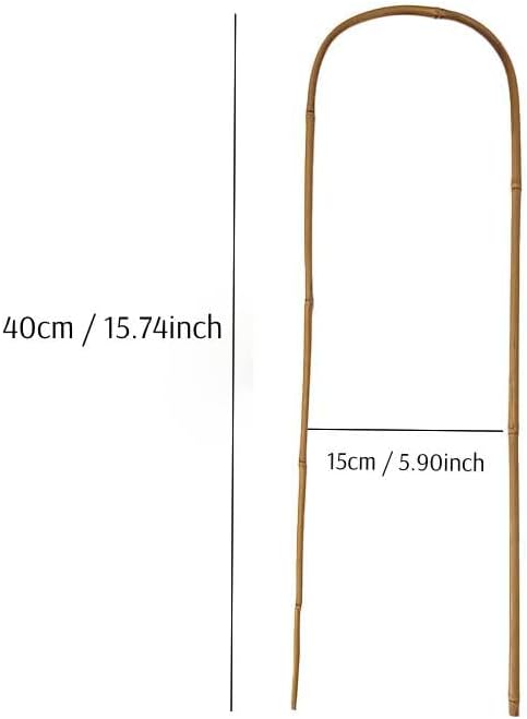 20 Pack Bamboo U Trellis for Potted Plants - 16 Inch U-Shaped Plant Support Hoop, Heavy-Duty Arch Stake for Climbing Vines Cucumbers, Indoor/Outdoor Rustic Garden Training Frame