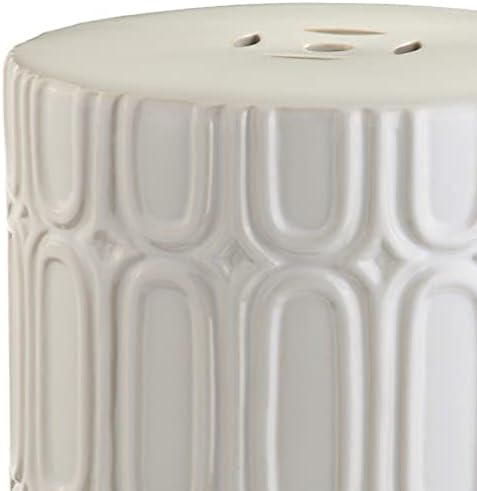Safavieh Melody Glazed Ceramic Decorative Garden Stool, Cream