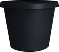 The HC Companies 16 Inch Round Prima Planter - Plastic Plant Pot with Rolled Rim for Indoor Outdoor Plants Flowers Herbs, Black