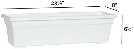 Root & Vessel 16242 Countryside Flower Box Planter, White, 24-Inch