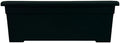 The HC Companies 28 Inch Romana Planter Box with Drainage Plug, Lightweight UV-Resistant Plastic Outdoor Planters, 1-Pack Flower Box for Garden, Patio, Balcony, and Fence, Black