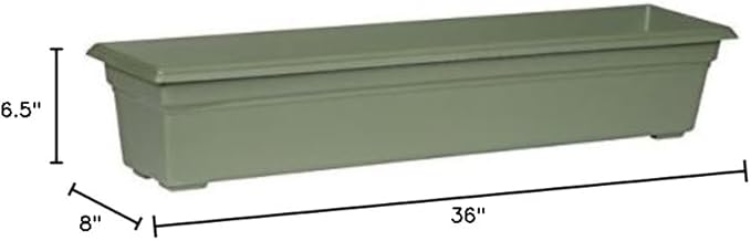 Root & Vessel 16360, Sage, Countryside Flower Box Planter, 36-Inch