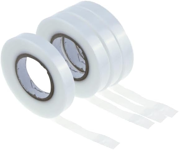 HEVSTIL 4 Rolls Stretchable Garden Tie Tape – 3/7-Inch x 82ft Polyethylene Plant Support Ties | Reusable Stretch Plant Clips for Securing Vines, Flowers & Vegetables Indoors (White)
