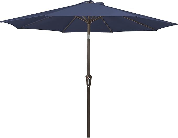 JEAREY 9FT Outdoor Patio Umbrella Outdoor Table Umbrella with Push Button Tilt and Crank, Market Umbrella 8 Sturdy Ribs UV Protection Waterproof for Garden, Deck, Backyard, Pool (Purplish Blue)