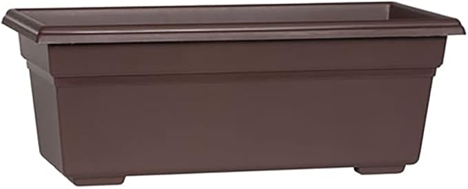 Root & Vessel 16193 Countryside Flower Box Planter, 18-Inch, Brown