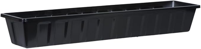 Root & Vessel Poly-Pro Plastic Flower Box Planter, Black, 36-Inch