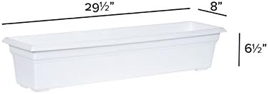 Root & Vessel Countryside Flower Box Planter, White, 30-Inch