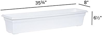 Root & Vessel 16362 Countryside Flower Box Planter, 36-Inch, White.