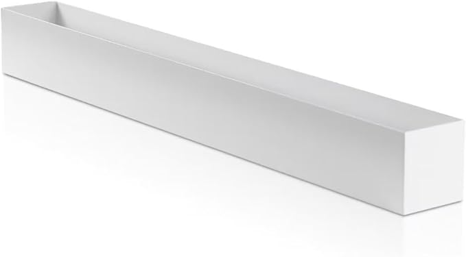 Window Sill Planter Box Trough Rectangle Planter Long Window Planters Modern Galvanized Steel Succulent Planter White 32 in Metal Windowsill Pot for Indoor Plants Herb Table Home Outdoor