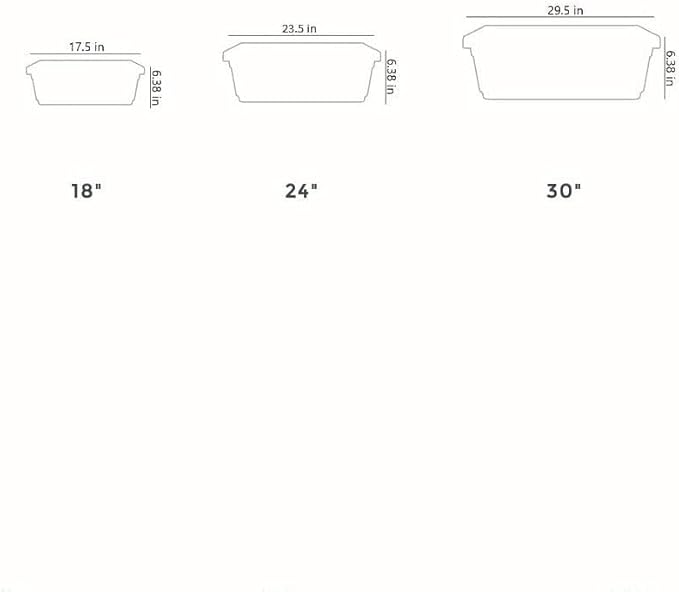 The HC Companies 30 Inch Venetian Rectangular Window Planter Box - Lightweight Plastic Indoor Outdoor Plant Pot with Drainage for Windowsill, Herbs, Flowers, Warm Gray (Pack of 5)