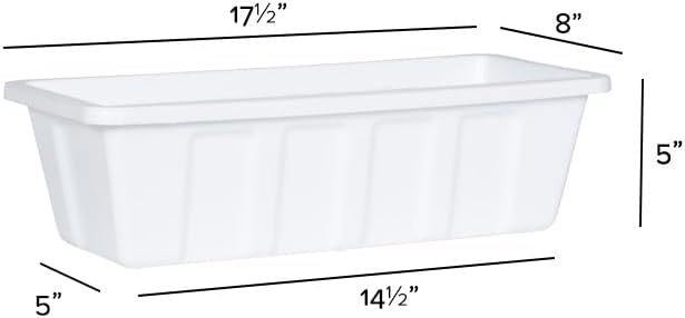 Novelty Poly-Pro Plastic Flower Box Planter, White, 18-Inch