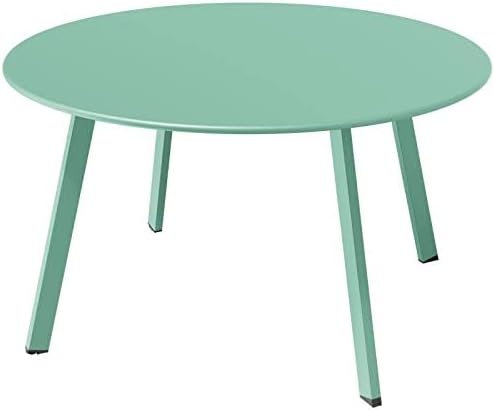Grand Patio Round Steel Patio Coffee Table, Weather Resistant Outdoor Large Side Table, Mint Green…