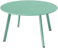 Grand Patio Round Steel Patio Coffee Table, Weather Resistant Outdoor Large Side Table, Mint Green…