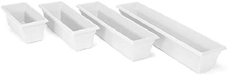Root & Vessel 16362 Countryside Flower Box Planter, 36-Inch, White.
