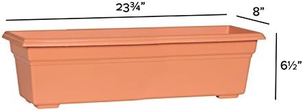 Root & Vessel 16245 Countryside Flower Box, 24-Inch, Terracotta
