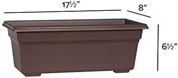 Root & Vessel 16193 Countryside Flower Box Planter, 18-Inch, Brown