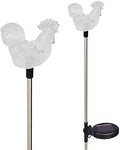 Solar Garden Stake Lights with Color Changing LED or Regular White LED Landscape Path Lights (Set of 2) (Rooster)
