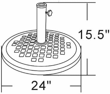 UBP24241-BR 24-Inch Cast Stone Umbrella Base, Made from Rust Free Composite Materials, Bronze Powder Coated Finish