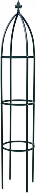 100% Metal Obelisk Garden Trellis 6.3 Feet Tall Sturdy Plant Support for Climbing Vines and Flowers Stands,1pc Upgrade (Green, Large)