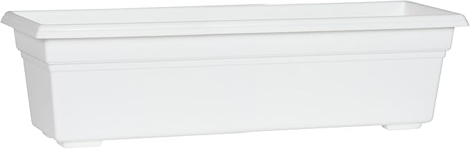 Root & Vessel 16242 Countryside Flower Box Planter, White, 24-Inch