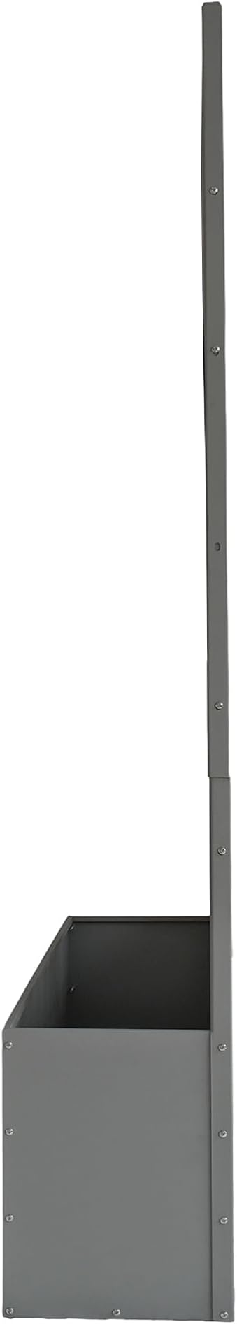 Oakland Living 6 ft. X 4 ft. Grey Freestanding Metal Privacy Screen Room Divider with Flower Box