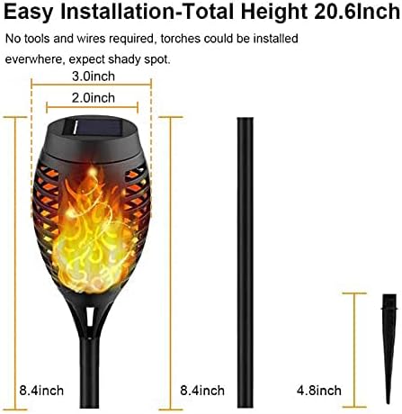 Kurifier 12Pack Flickering Flame Solar Torch Lights for Garden Decor, Waterproof Solar Lights Outdoor Decorative, Garden Outdoor Decorations for Yard Porch Lawn Patio Outside Decor-Luces Solares