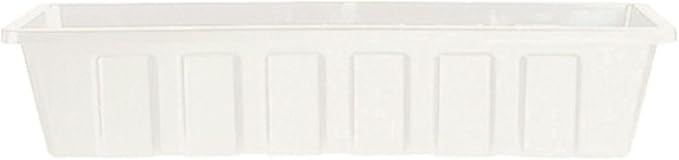 Novelty Poly-Pro Plastic Flower Box Planter, White, 24-Inch