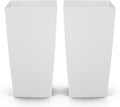 VEVOR 30 inch Tall Planters for Outdoor Plants Set of 2, White Tall Planter for Indoor Plants, Modern Large Planters for Front Porch Patio Balcony, Plant Container Flower Pots with Built-in Drainage