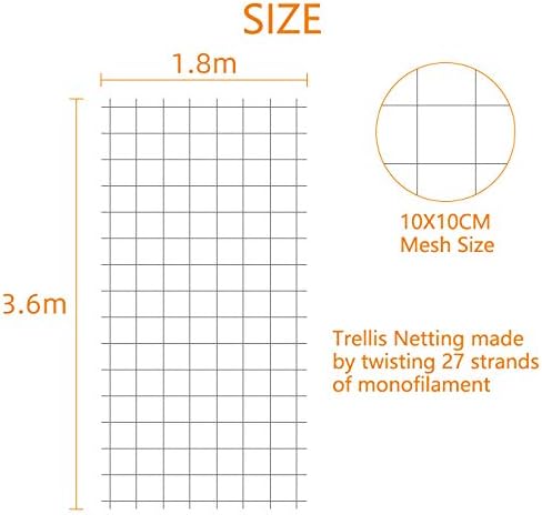 Pack of 2 Cucumber Tomato Trellis Netting, Heavy Duty Garden Netting for Climbing Plants Support, Pea, Grape, Bean, Fruit, Vegetables - 4" Mesh Size, 6Ft x 12Ft