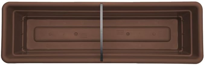 Bloem Dura Cotta Window Box Planter: 24" - Chocolate - with Tray, Weatherproof Resin Box, Removable Tray for Indoor & Outdoor Use, Gardening, 3 Gallon Capacity