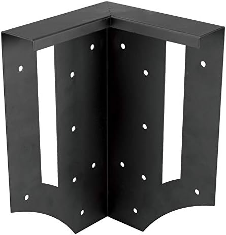 Plow & Hearth DIY Raised Garden Bed Corner Brackets - 6" L x 6" W x 10½"H | Solid Steel | Black Powder-Coated | Corrosion-Resistant | Easy Assembly | Set of 4