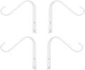 5 Inch Cast Iron Plant Hook – White Wall Mounted Hanging Bracket for Large Baskets, Lanterns or Wind Chimes – Sturdy Metal Hook with Screws for Indoor Outdoor Use