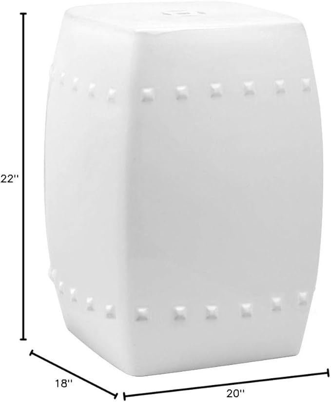 Safavieh Villa Glazed Ceramic Decorative Garden Stool, White