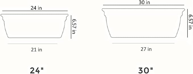 The HC Companies 30 Inch Eclipse Window Planter Box with Drainage Holes & Attached Saucer, Lightweight UV-Resistant Plastic Indoor & Outdoor Planters, 2-Pack Flower Box for Garden & Home Decor, White
