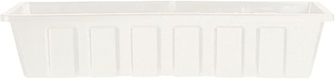 Novelty Poly-Pro Plastic Flower Box Planter, White, 18-Inch