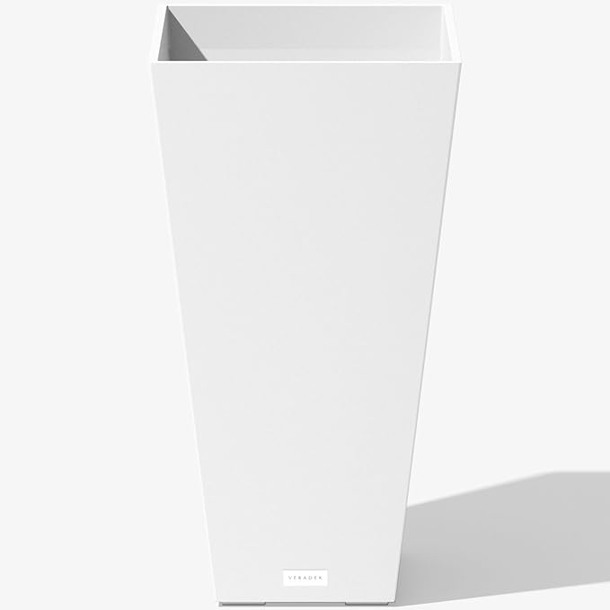 Veradek V-Resin Indoor/Outdoor Taper Planter (30 inch, White)