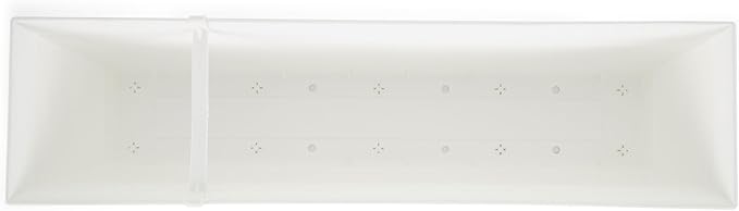 The HC Companies Indoor Outdoor 30 Inch Eclipse Series Window Flower Garden Ornamental Planter Box with Removable Attached Saucer, White (2 Pack)