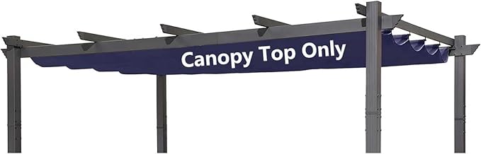 Pergola Shade Cover Replacement Canopy Top Compatible with 10 X 13 ft 6-Bar Pergola Frames - Navy Blue (Canopy Size 116" W x 135" L, Canopy Top Only)