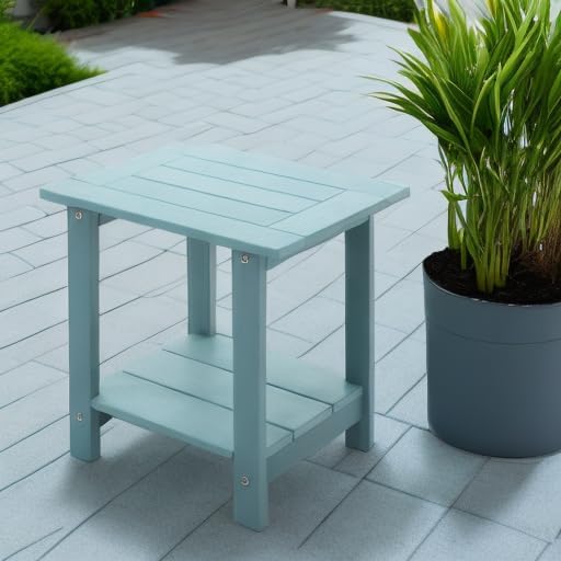 Double Adirondack Side Table Weather Resistant, Outdoor Rectangular End Table for Adirondack Chair, Aruba