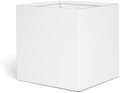 White Steel Planter Square Outdoor Planters Galvanized Steel Planter Box 24 Inch Indoor Metal Large Planters Cube Heavy Duty Flower Pot Modern Commercial Residential for Trees Patio Yard Garden
