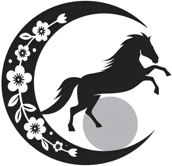 Moon Horsebird Wind Chime Outdoor, Handcrafted Metal Garden Wind Chimes with Horse & Bird Charms, Melodic Wind Bells for Patio Porch Decor, Weatherproof Gift for Equestrian & Nature Lovers